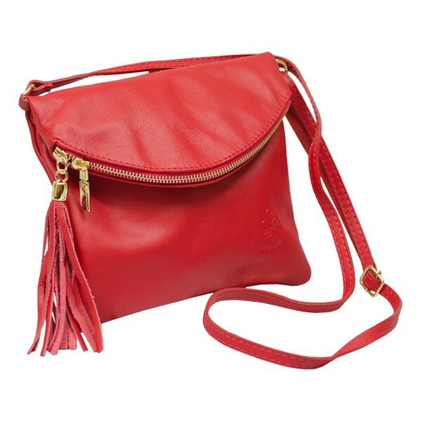 Červená kožená talianska crossbody kabelka Tina Rossa NovaKabelka.sk 11324032
