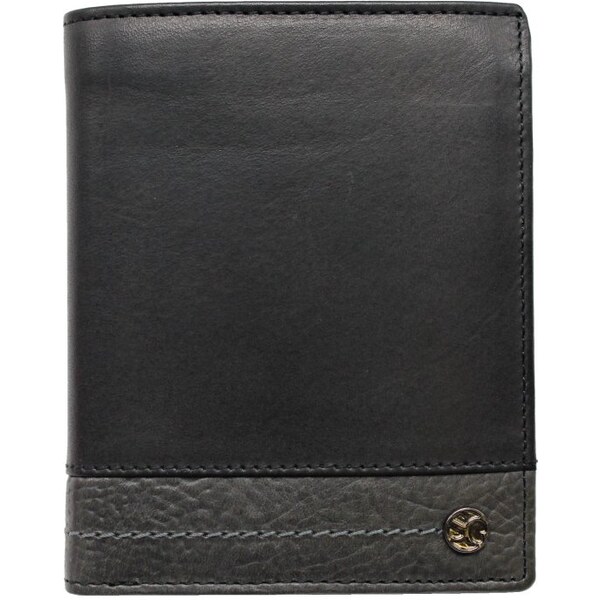 SEGALI Pánska kožená peňaženka 29513202519 čierna-sivá 48166886