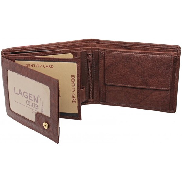 Lagen Pánska kožená peňaženka V-276 hnedá 35335509