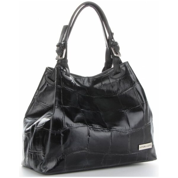 Kožené kabelka shopper bag Vittoria Gotti čierna V692754 66978756