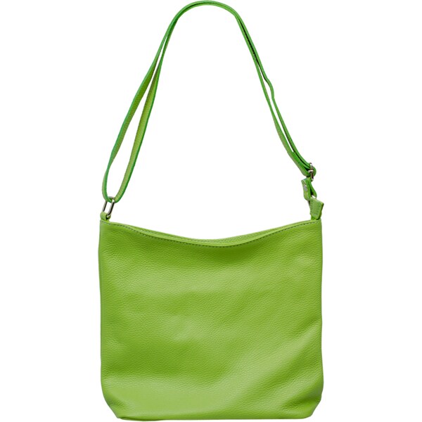 Zelená kožená talianska crossbody kabelka Ebe Verde Chiaro NovaKabelka 11362060