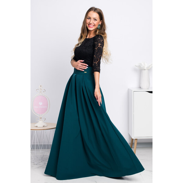 miadresses.sk Smaragdová dlhá sukňa 11412938