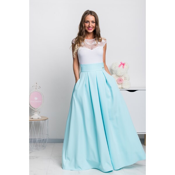 miadresses.sk Svetlomodrá dlhá sukňa 11412961