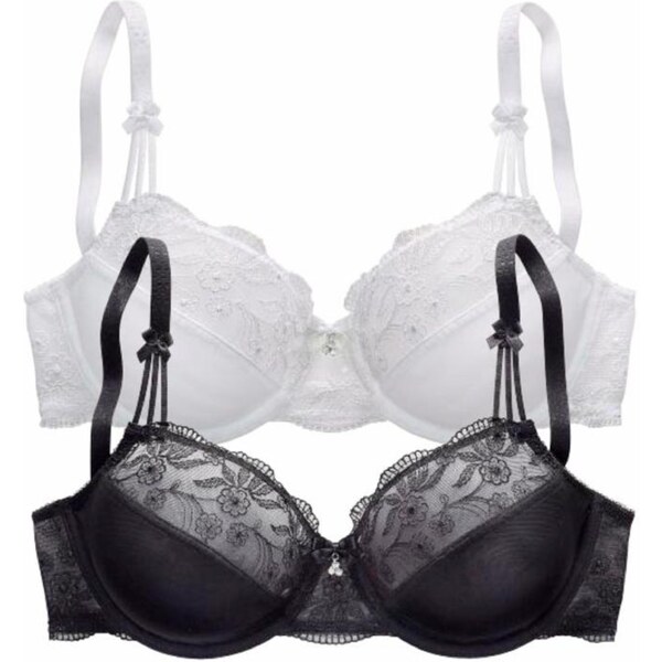 NUANCE Podprsenka čierna / biela 54221242