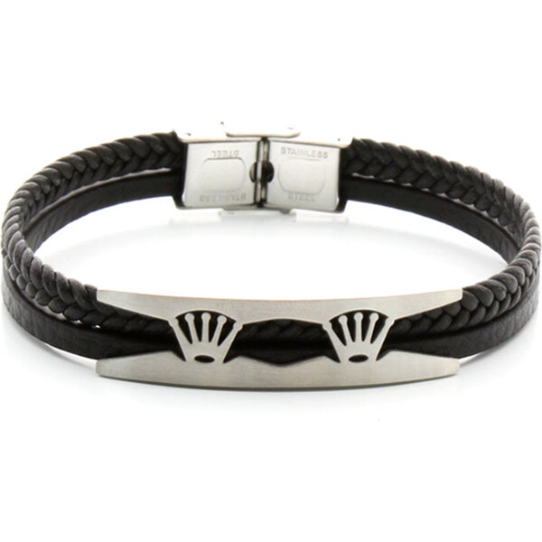 BM Jewellery Pánsky kožený náramok KING čierny S724160 11488642