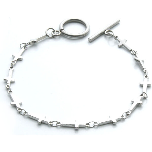 BM Jewellery Dámsky náramok s křížkama z chirurgickej ocele S730050 11742183