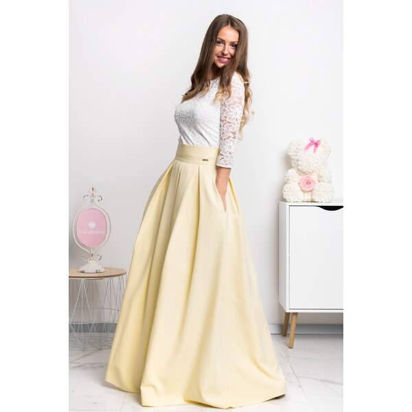 miadresses.sk Žltá dlhá sukňa 11527859