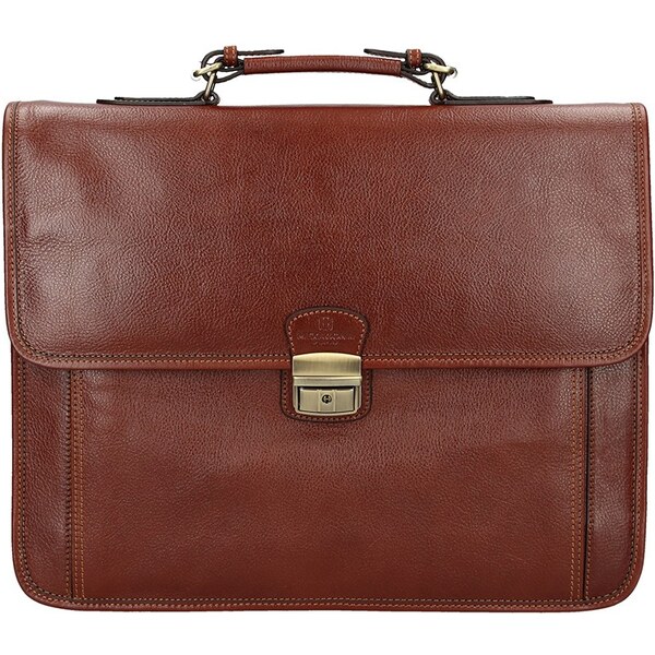 Celokožená pánska aktovka Hexagona Fiore - koňak 46447456