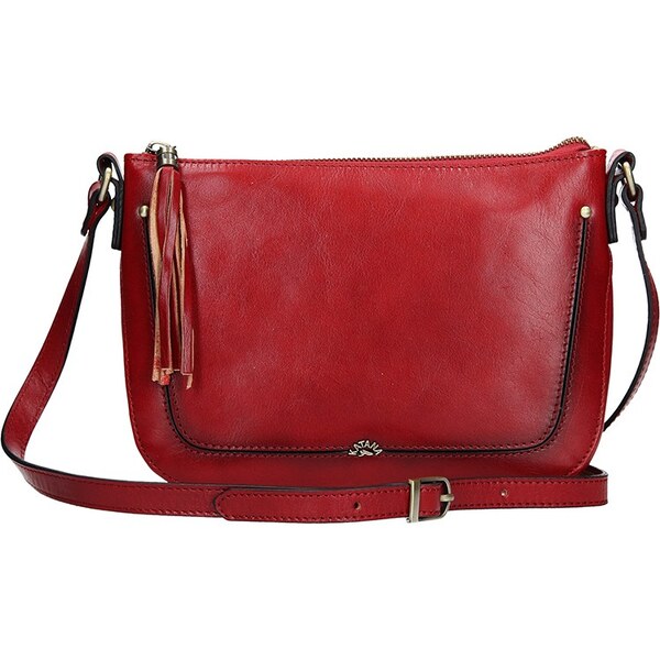 Kožená dámska crosbody kabelka Katana Rena - tmavo červená 24847467