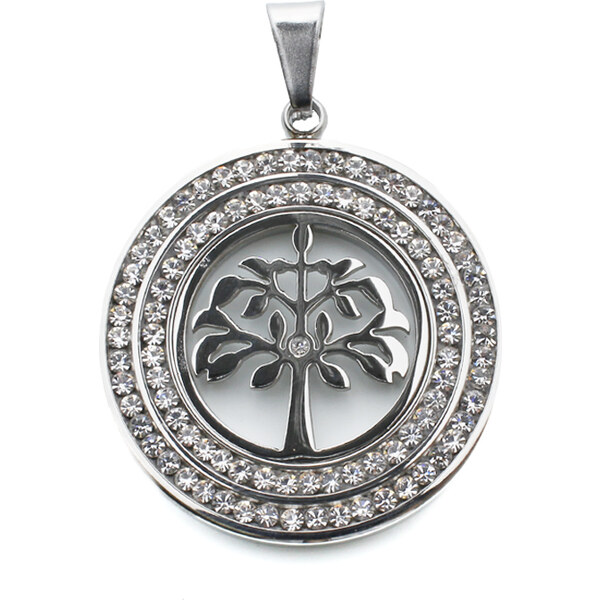BM Jewellery Prívesok strom života z chirurgickej ocele so zirkónmi 11742222