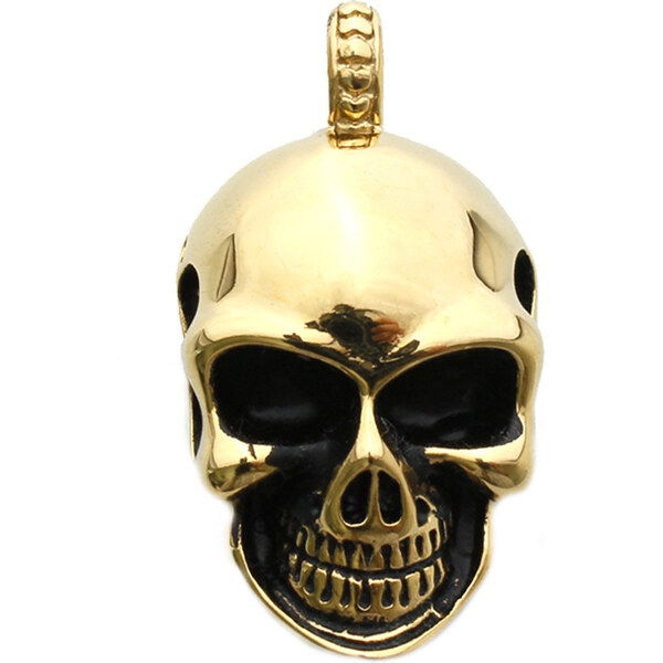 BM Jewellery Prívesok zlatá lebka z chirurgickej ocele S757080 11742209