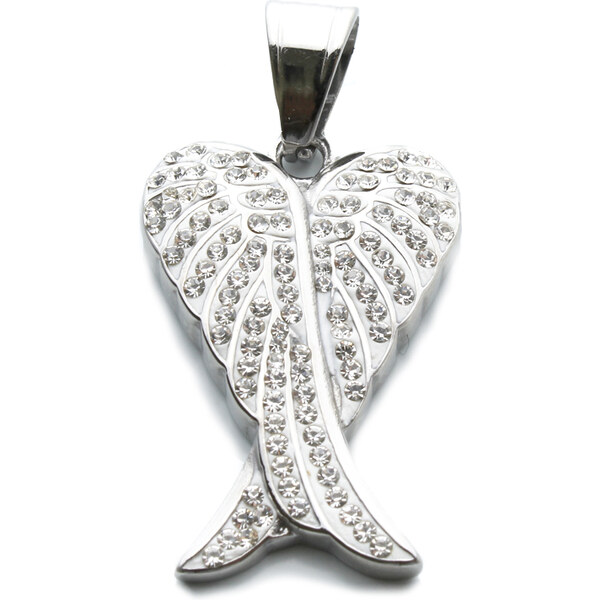 BM Jewellery Prívesok krídla so zirkónmi z chirurgickej ocele S759120 11742211