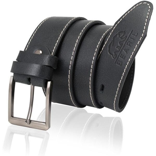 Prešívaný čierny opasok Paulo 11706687