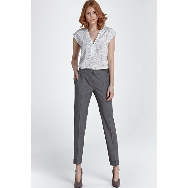 Glara Dámske jednofarebné business nohavice 11711043