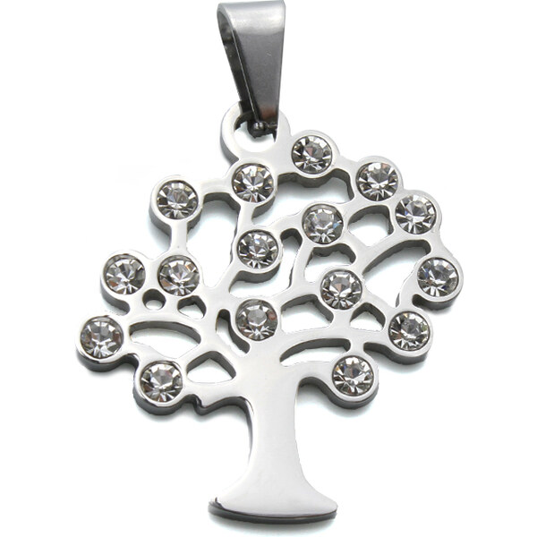 BM Jewellery Prívesok strom života sa zirkónmi z chirurgickej ocele 11742201