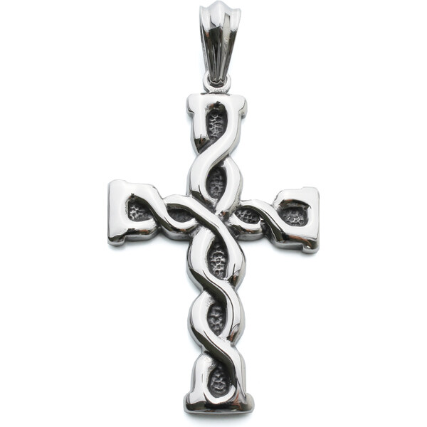 BM Jewellery Prívesok prepletený kríž z chirurgickej ocele S755105 11742202