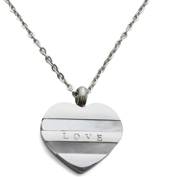 BM Jewellery Dámsky náhrdelník LOVE srdce z chirurgickej ocele S789070 11943673