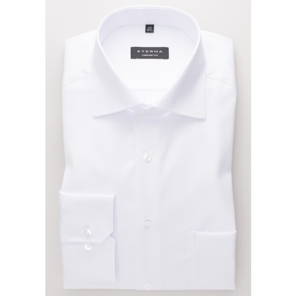 ETERNA Comfort Fit biela nepriesvitná košeľa Cover dlhý rukáv Non Iron 13336364