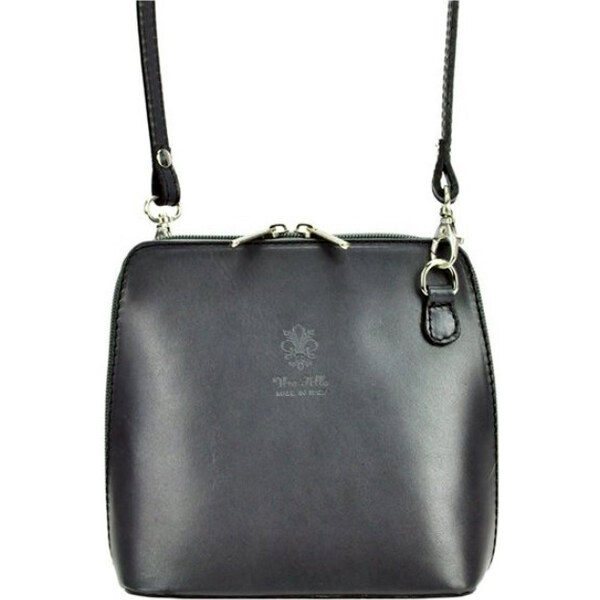 Diva Kožená malá dámska crossbody kabelka tmavá sivá 62350572