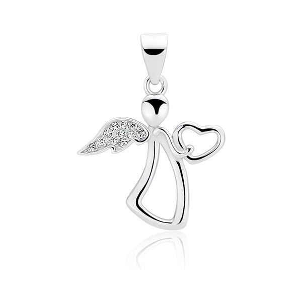 Olivie Strieborný prívesok ANJEL so srdiečkom 2286 9920342