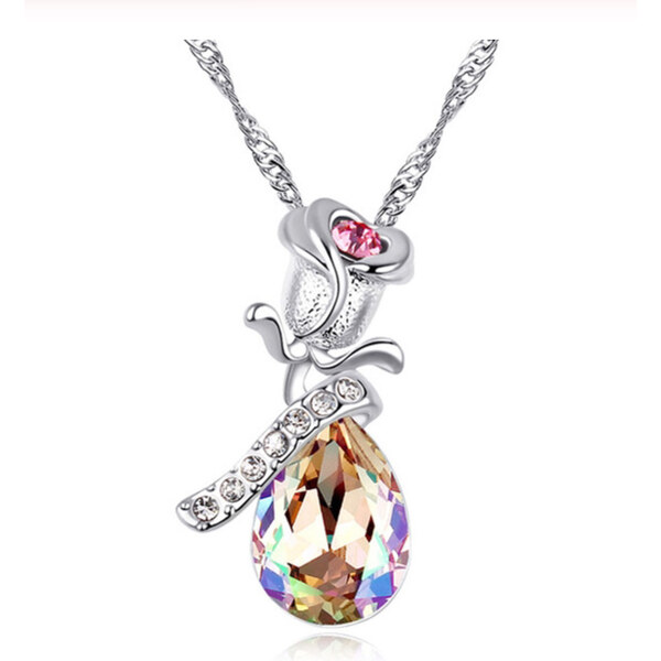 Glory náhrdelník krištáľová ružička zlatá 283 36331881