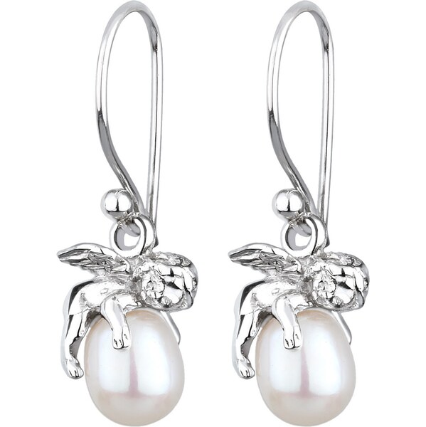 ELLI Náušnice Engel strieborná / biela 67101581