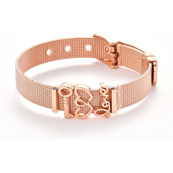 Glory Charms remienkový náramok Key ružovozlatý 651 12037546