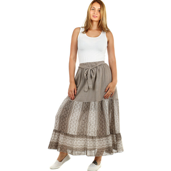 Glara Dámska dlhá letná sukňa s etno vzorom 12065248