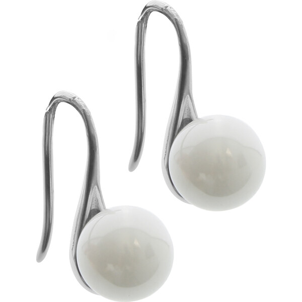 BM Jewellery Náušnice keramické s bielou perlou S828080 12543128