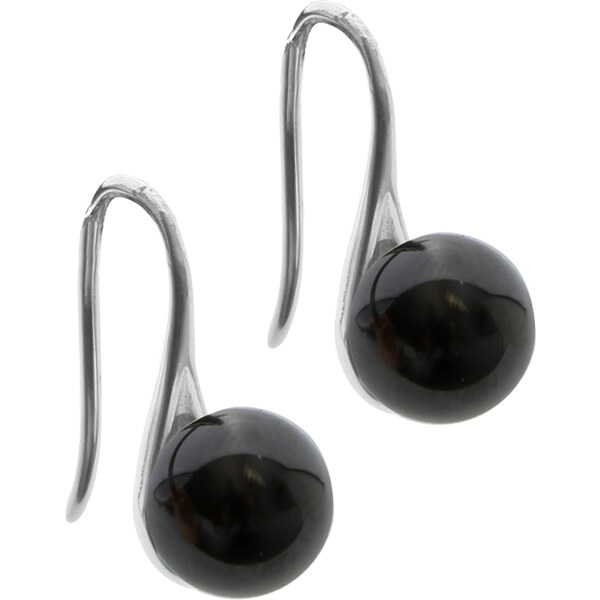 BM Jewellery Náušnice keramické s čiernou perlou S829080 12543129