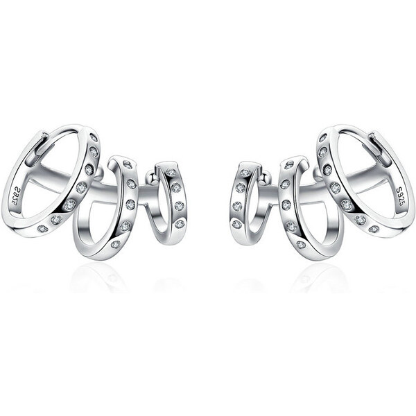 Emporial strieborné náušnice Tri svietivé krúžky BSE085 27937055