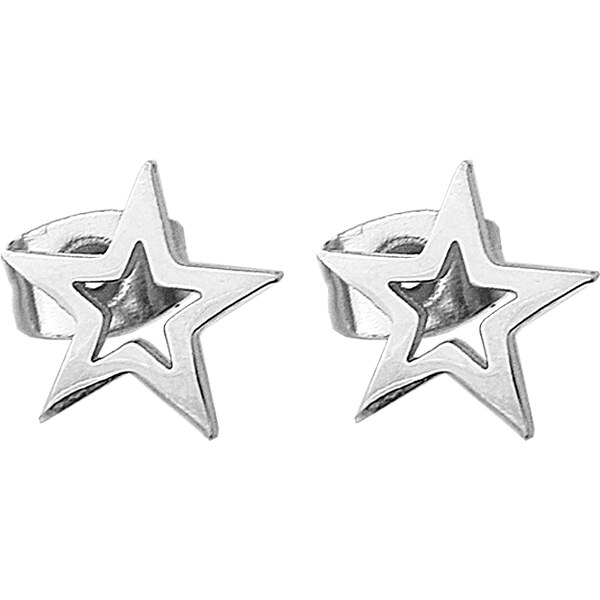 BM Jewellery Náušnice z chirurgickej ocele hviezda STAR S709080 12543118