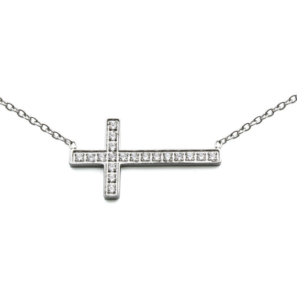 BM Jewellery Dámsky náhrdelník krížik so zirkónmi z chirurgickej ocele 12235872