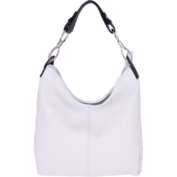 Diva Kožená dámska kabelka Shaila biela 11933896