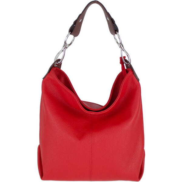 Diva Kožená dámska kabelka Shaila červená 11933892