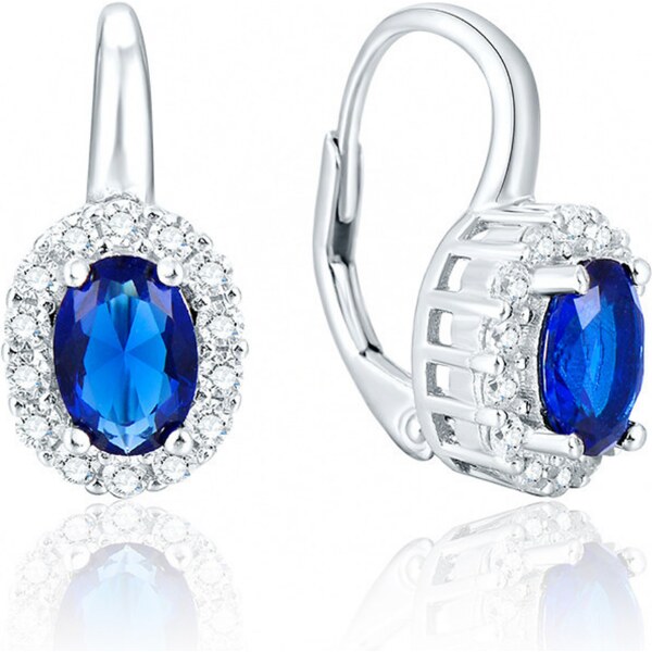 Olivie ​​Strieborné visiace náušnice BLUE 2705 14271575