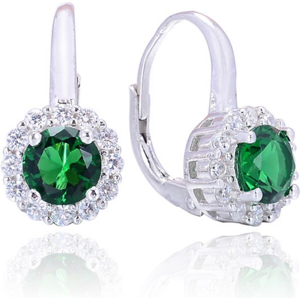 Olivie Strieborné visiace náušnice GREEN 2709 14271579