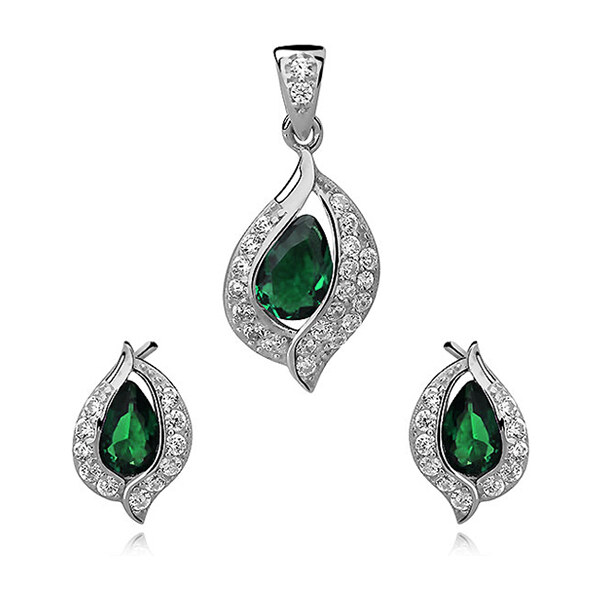 Olivie Sada strieborných šperkov LUNA SMARAGD 2685 14271560