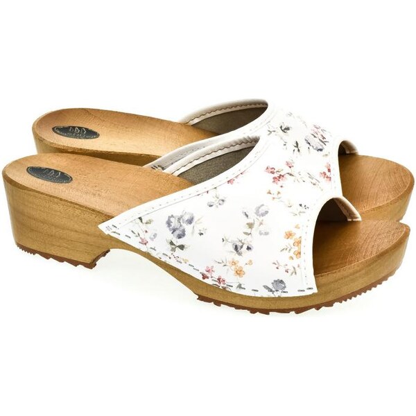 JOHN-C Dámske biele šľapky AIDI 43591077