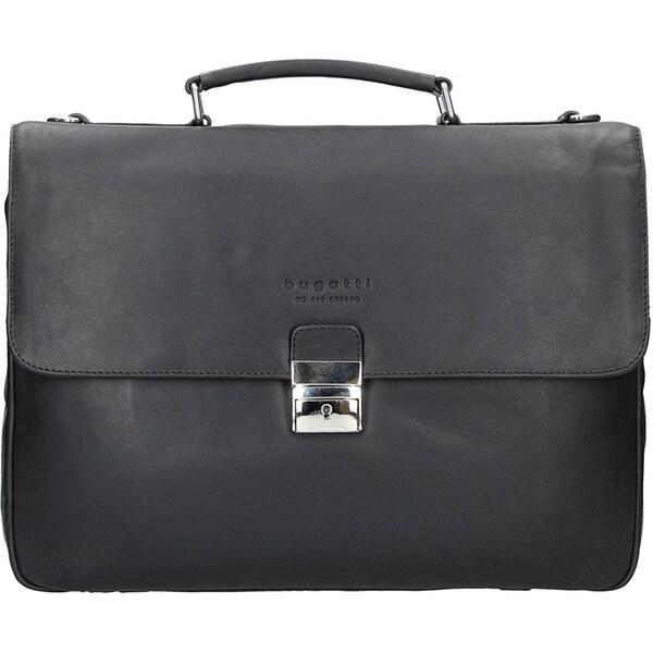 Luxusná pánska kožená aktovka Bugatti Fenix - čierna 12760633