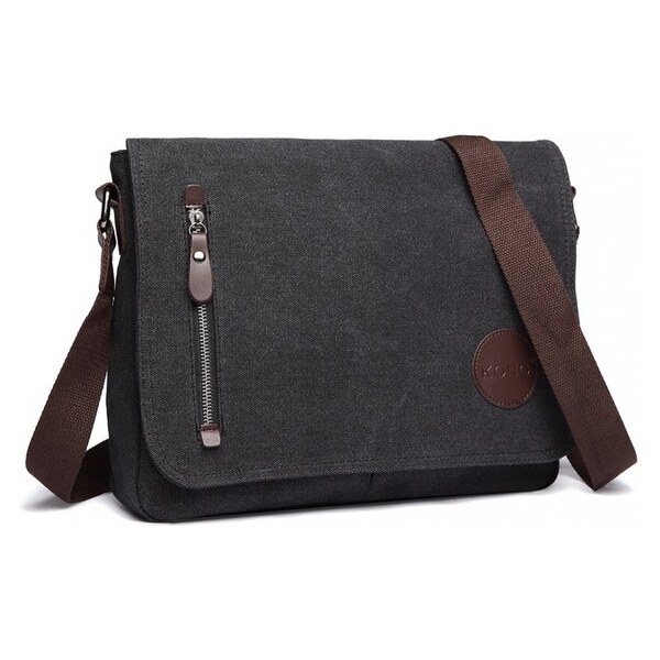 Miss Lulu Taška - Kono crossbody messenger látková, čierna 5269963