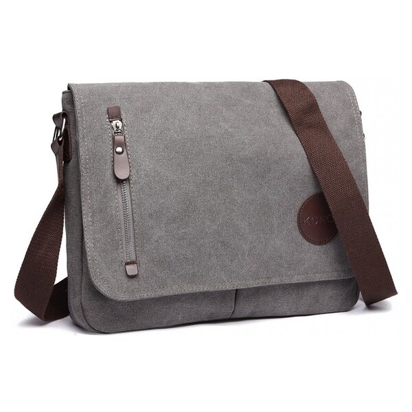 Miss Lulu Taška - Kono crossbody messenger látková, šedá 5269964