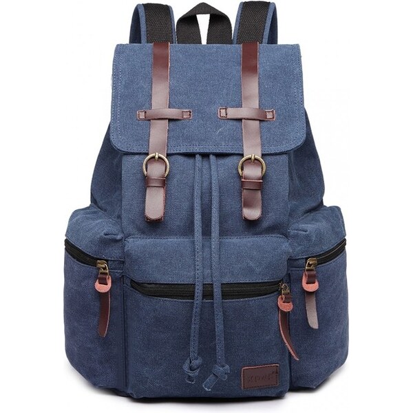 KONO Batoh - s koženými doplnkami, veľký, tmavomodrý 28272640