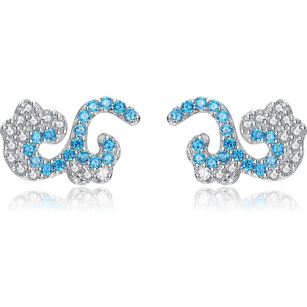 Emporial strieborné náušnice Trblietavé morské vlny BSE121 28135166