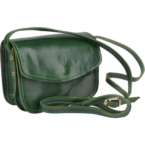 Zelená kožená talianska crossbody kabelka Lona Verde Scura NovaKabelka 12865586