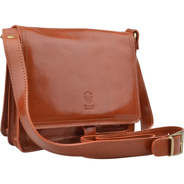 Hnedá kožená talianska crossbody kabelka Quieta Marrone Chiaro 12916123