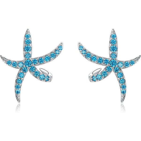 Emporial strieborné náušnice Trblietavá morská hviezdica BSE136 28150847