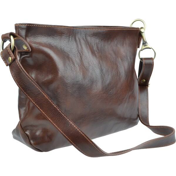 Cafe kožená talianska crossbody kabelka Corinna Cafe NovaKabelka.sk 12963200