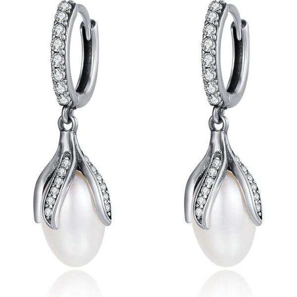 Olivie Strieborné náušnice s oválnou Perlou 2902 14271721