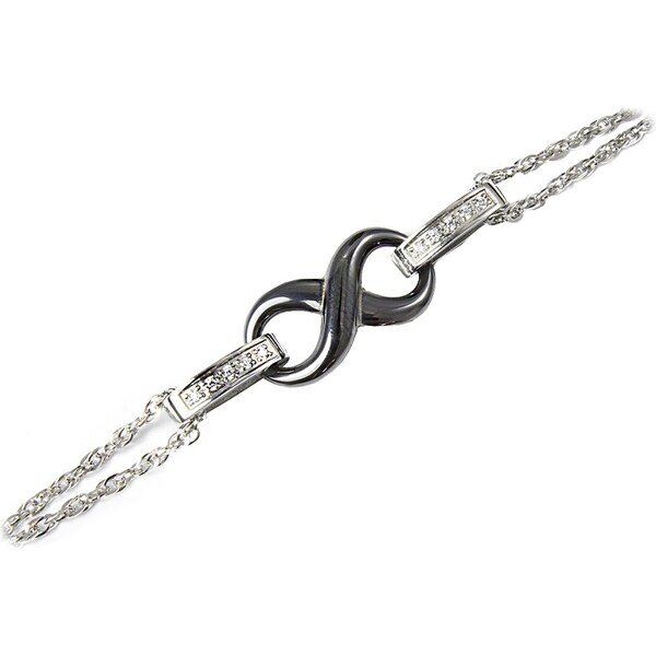 BEMI Design Dámsky náramok z chirurgickej ocele nekonečno KERAMIC 24400762